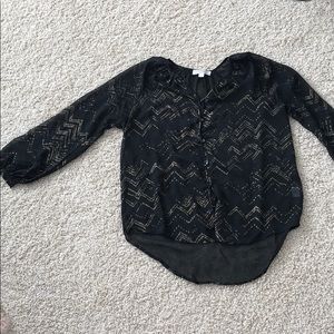 Printed sheer blouse